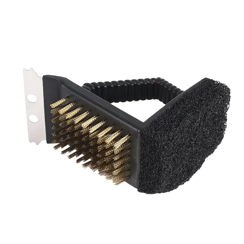 Brosse de nettoyage 3-en-1 en acier inoxydable pour barbecue